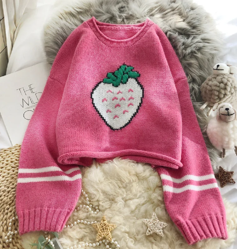 Fashionable Items Lovely strawberry long sleeve sweater  052