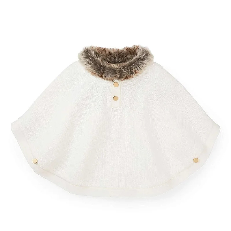 Simple Style Sweater Cape with Faux Fur - Baby