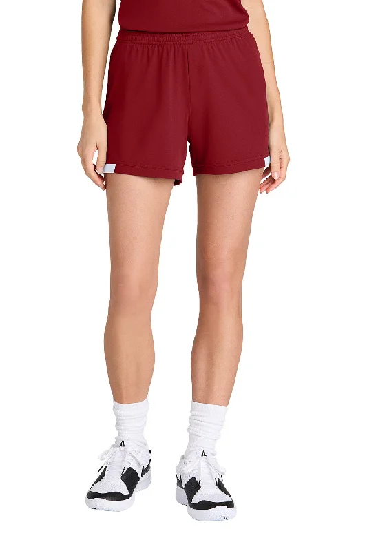 Light Comfort Sport-Tek Womens Club Moisture Wicking Shorts - Deep Red/White - NEW