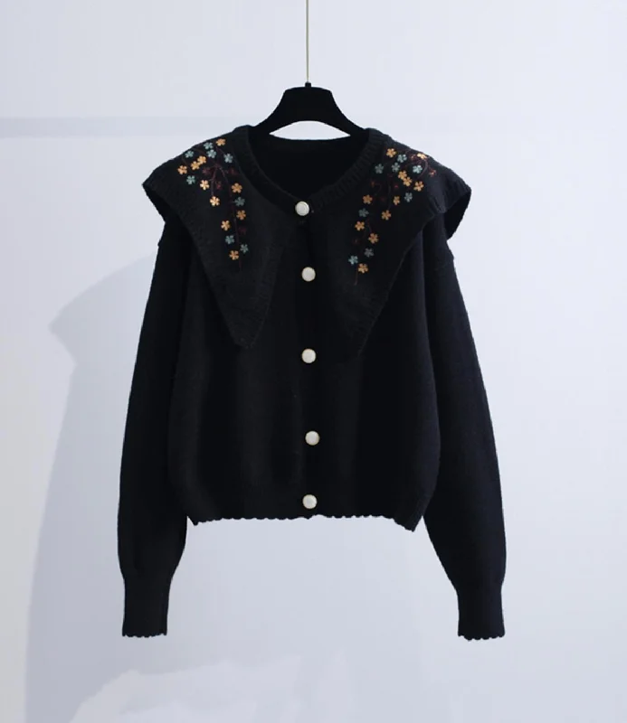 New Products Cute embroidered long-sleeved cardigan sweater  028