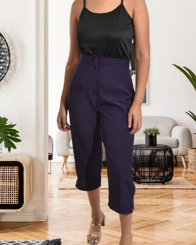 Comfortable down Ladies Grape Capri Pants
