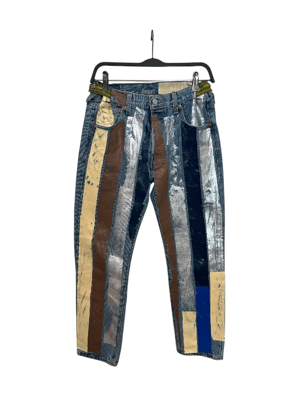 Summer Selection SC103/Straight Pants/XS/Stripe/Cotton/IDG/Button Fly/