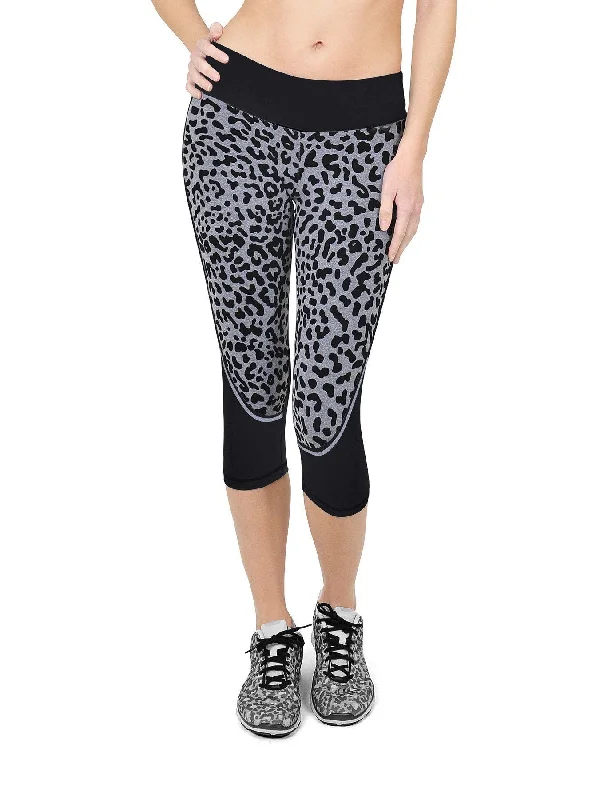 Fashionable In The Times Bia Brazil Activewear Velvet Cheetah Capri SL3136