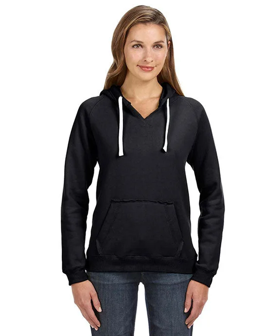 Stylish Comfort JA8836 - J America Ladies Sydney Brushed V-Neck Hooded Sweatshirt