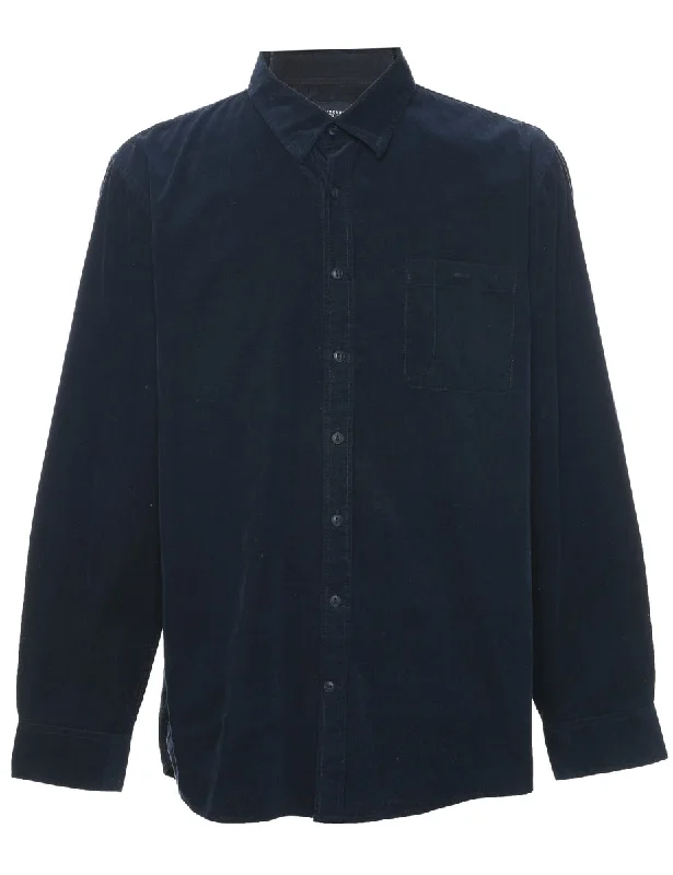Fashionable Inner Wear Corduroy Navy Shirt - XL