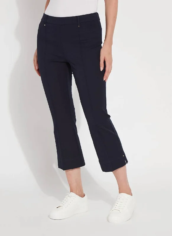 Fashionable Prints Cropped Amanda Bootcut Pant In True Navy