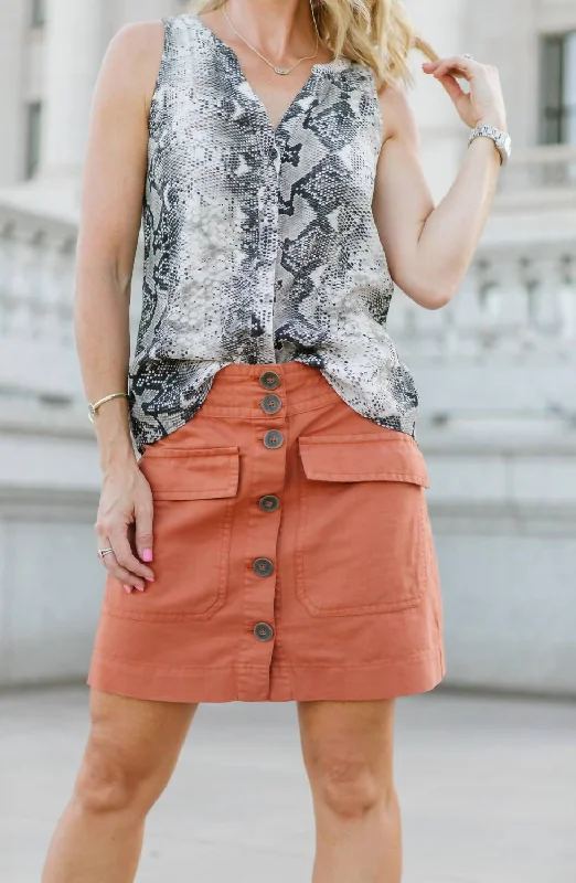 Personalized Wear Desert Button-Front Skirt In Sierra