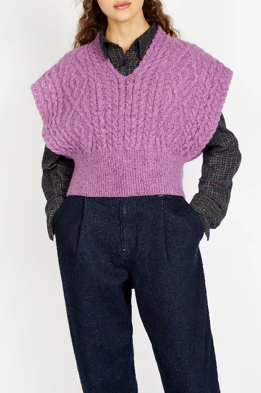 Comfortable and simple Irish - Farmleigh Diamond Vest - Orchid