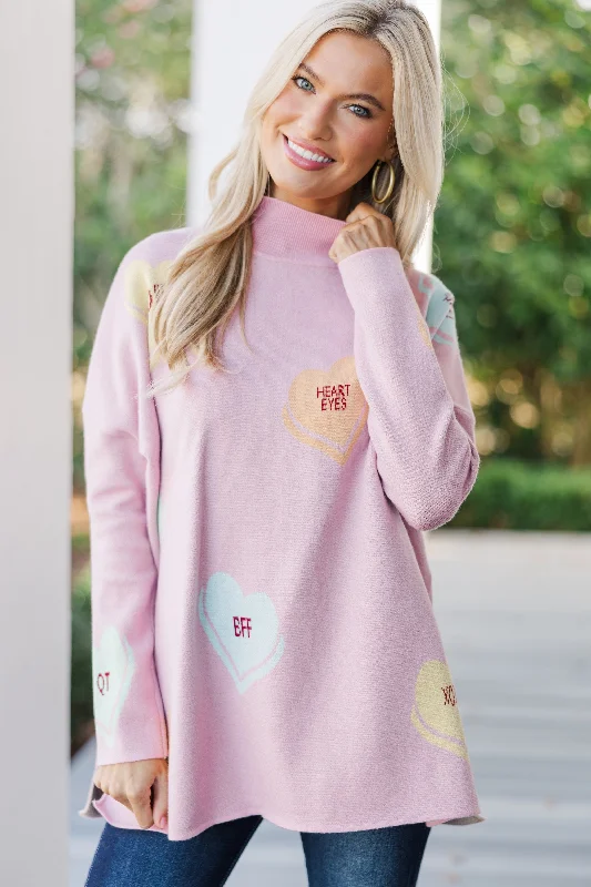 Integrated Design Love In The Air Blush Candy Heart Sweater
