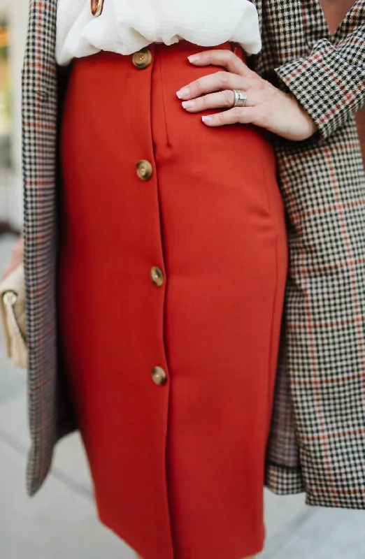 Exquisite Craftsmanship The Scarlett Pencil Skirt In Rust
