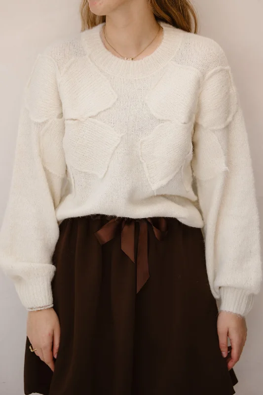 Cool Breeze At Night Flower sweater A8490 beige