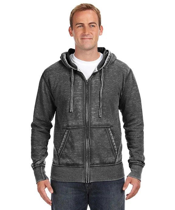 Casual Chic JA8916 - J America Adult Vintage Zen Full-Zip Fleece Hooded Sweatshirt | Twisted Black