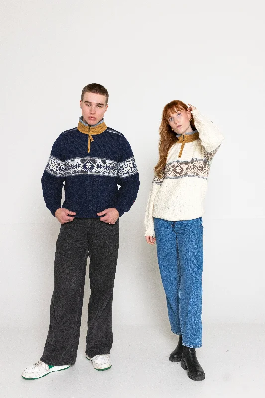 Single-shoulder Neck Design Norlender - Spitzbergen Sweater - Navy
