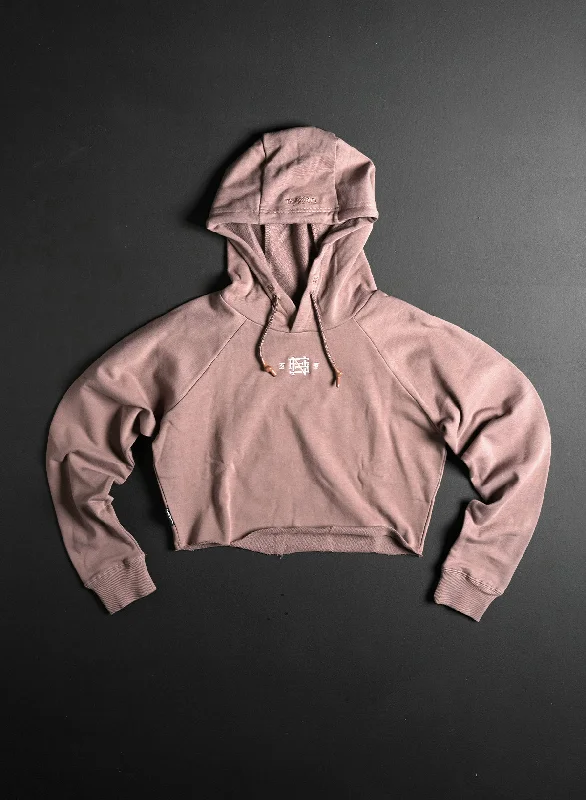 Noble Temperament EMB CROP HOODIE - EARTH