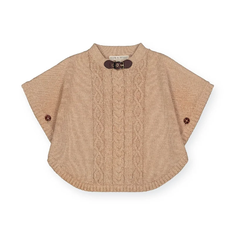 High-end Design Cable Organic Sweater Cape - Baby