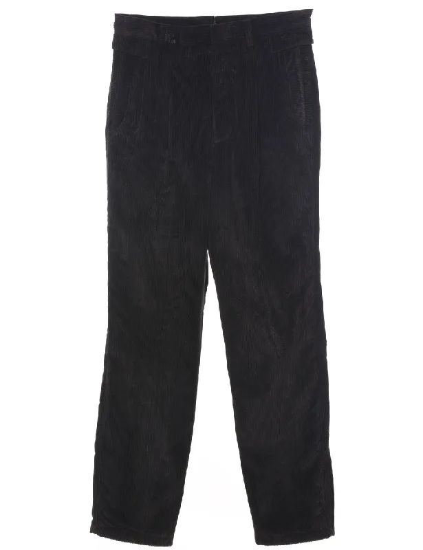 End Of The Year Corduroy Black Trousers - W33 L33
