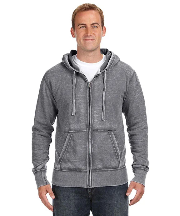 Soft Fashion JA8916 - J America Adult Vintage Zen Full-Zip Fleece Hooded Sweatshirt | Dark Smoke