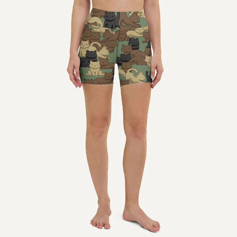 High-end atmosphere Cats Camouflage Woodland High-Waisted Shorts