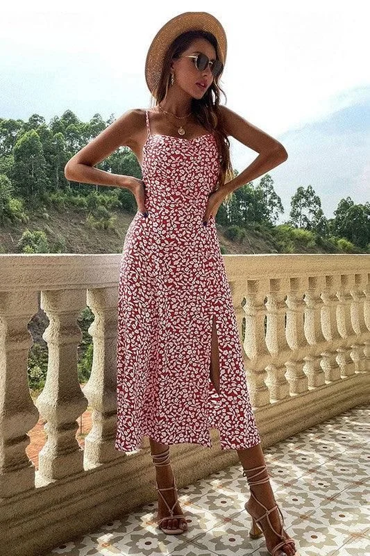 Casual Choice SLIM SLIT PRINTED SLING FLORAL DRESS
