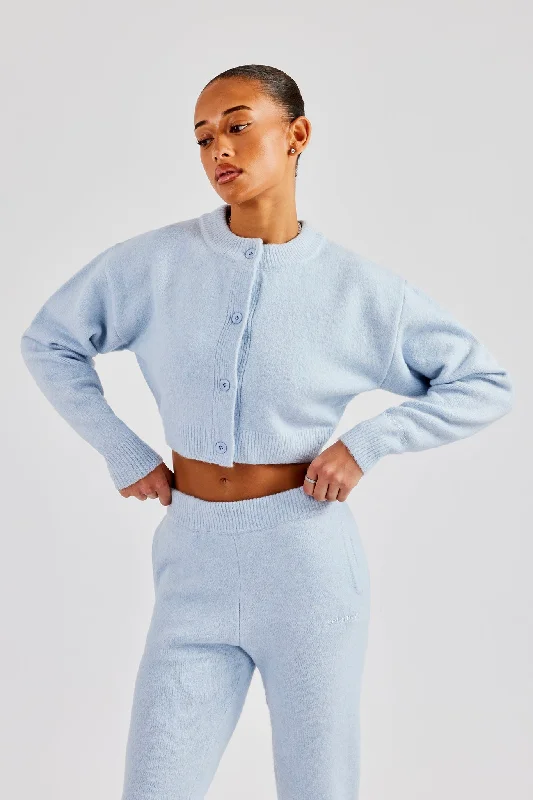 Sweet Girl Knitted Cropped Cardigan - Baby Blue