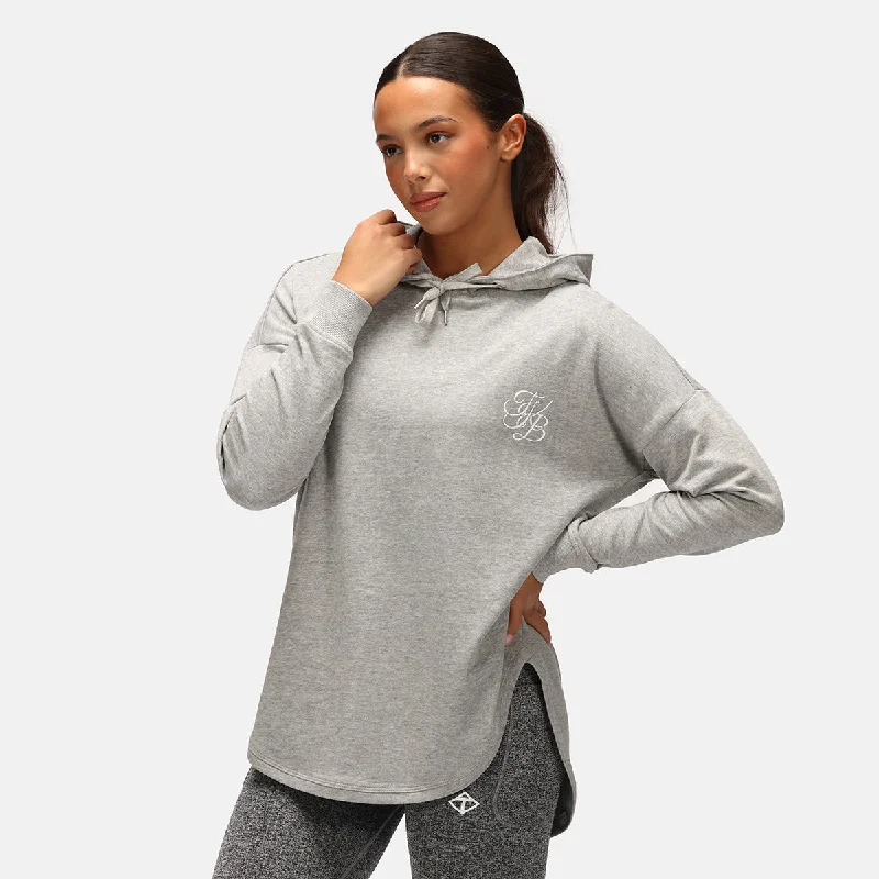 Creative Style TKB Grey Curved Hem Hoodie