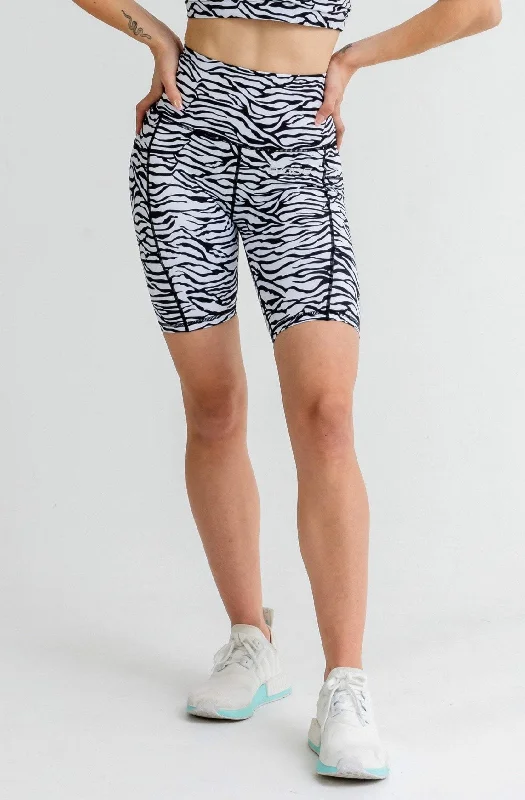 Comfortable down Jungle Bike Shorts - Zebra