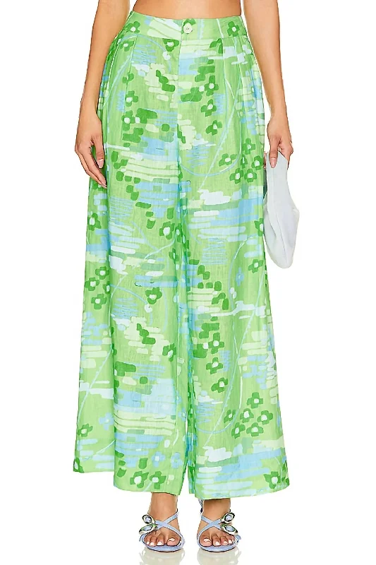 Classic Design Campbell Pants In Electric Eden