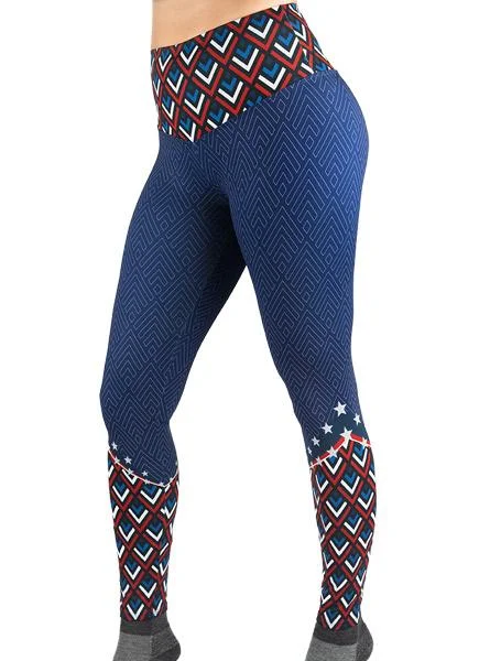 Fashion And Simplicity Women's Chevron Freedom Leggings
