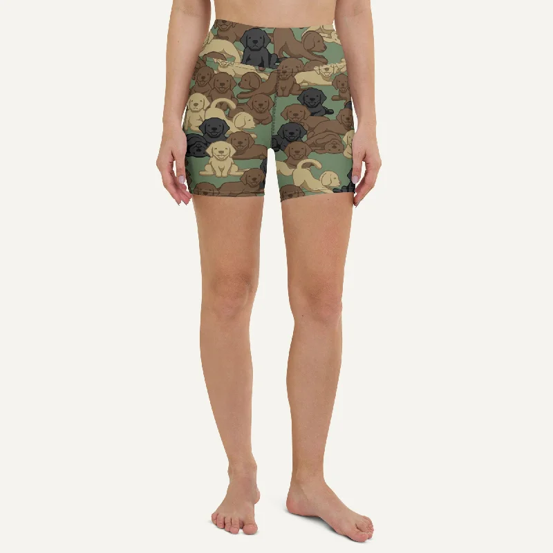 Windbreaker fashion Dogs Camouflage Woodland High-Waisted Shorts