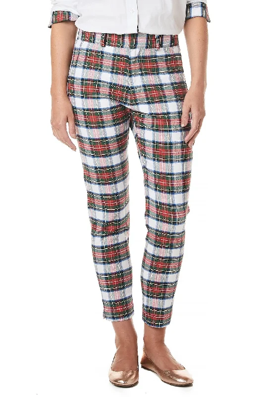 Luxury Style Ankle Capri Stretch Twill Dress Stewart Tartan