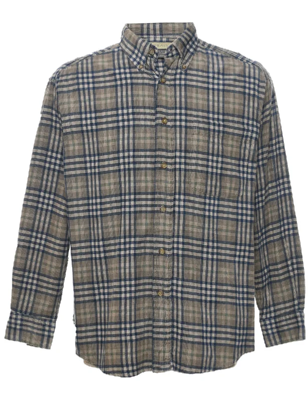 Urban Style Corduroy Checked Shirt - M