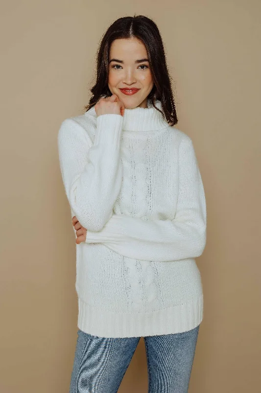 Light And Breathable Laura Cabled Cowl Neck Tunic