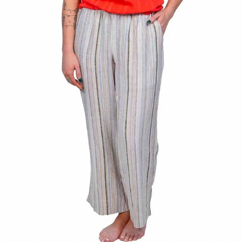 Knitted Design Coast Pant In Multi Stripe