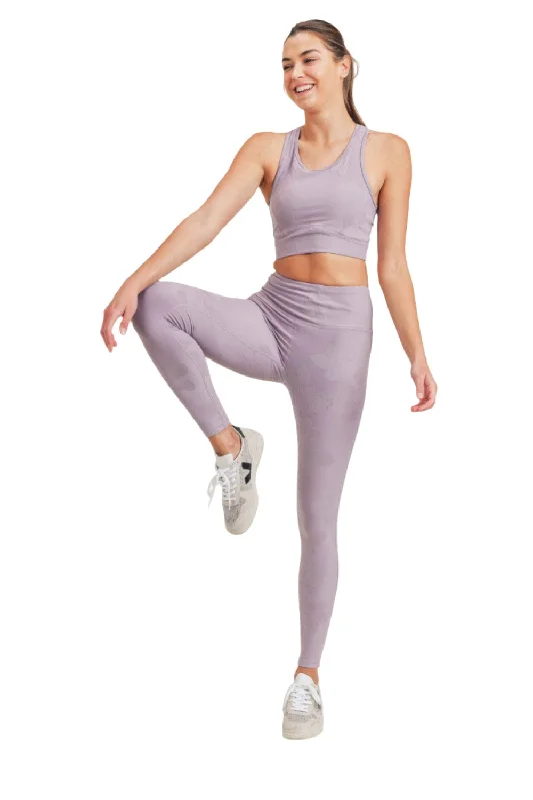 Soft Textures Mono B Textured Flower Jacquard Highwaist Leggings APH8078
