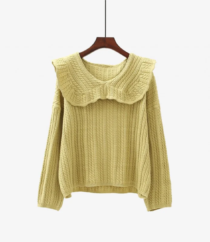 Design Trend Cute long-sleeved lapel sweater 001