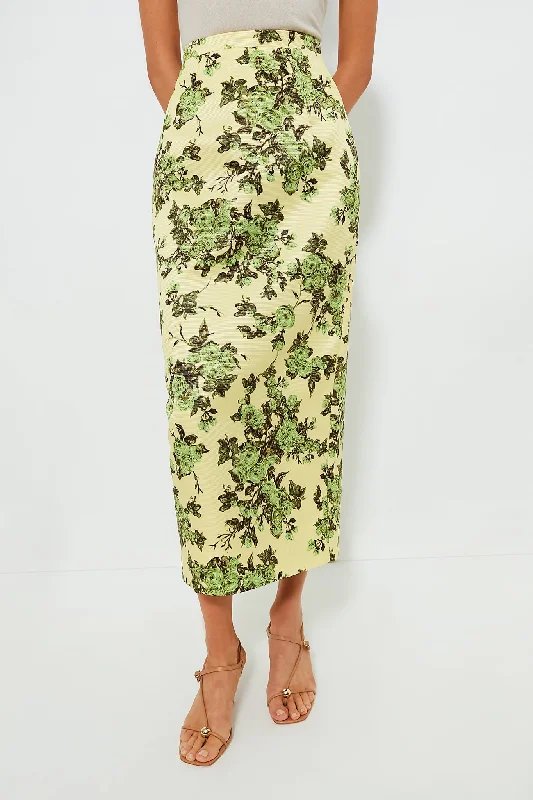Classic Style Centifolia Roses Green Lorelei Skirt