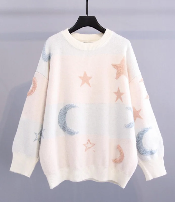 Goddess Style Cute star moon long sleeve sweater  032